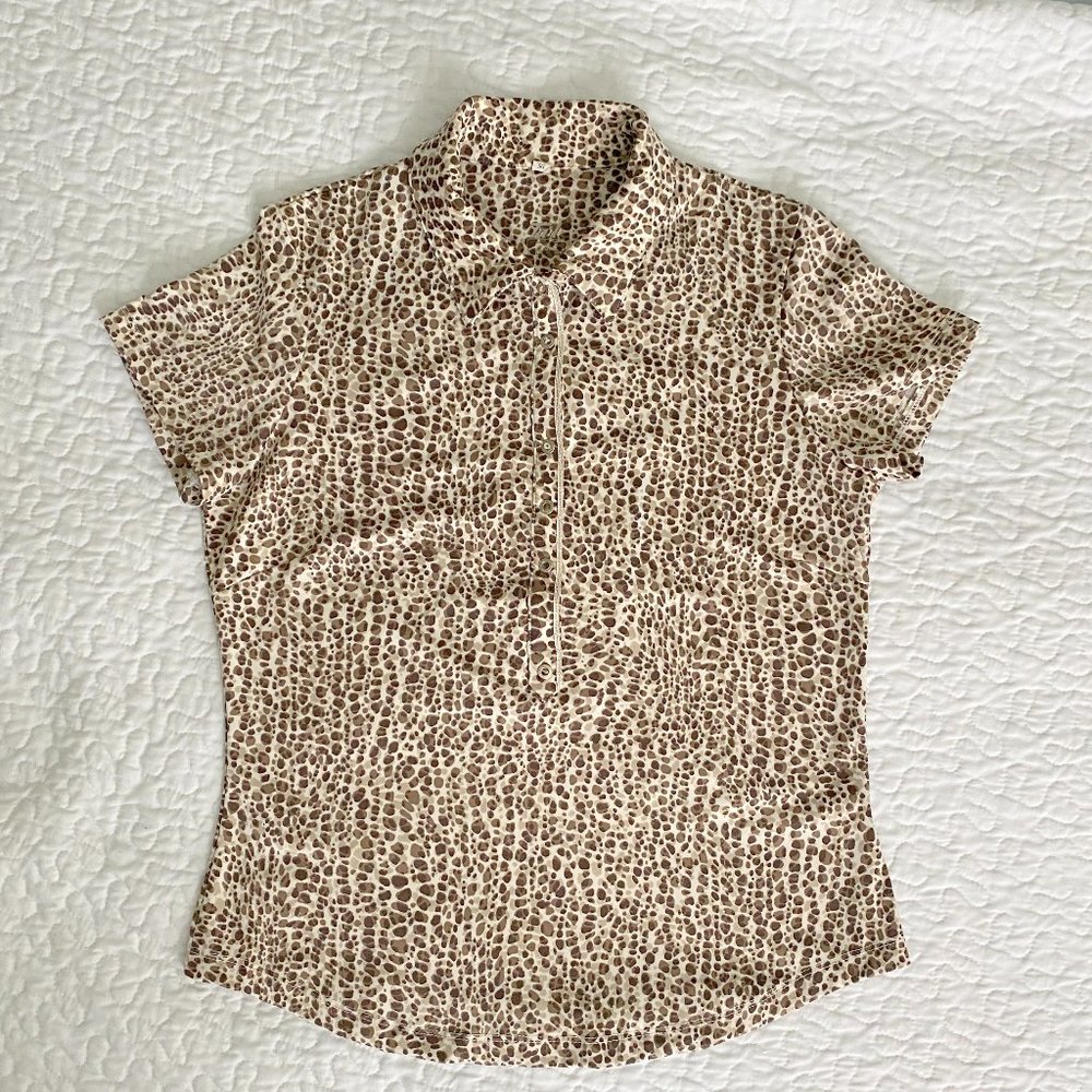 EUC Tail Leopard Print Golf Tennis Pickleball Top Small